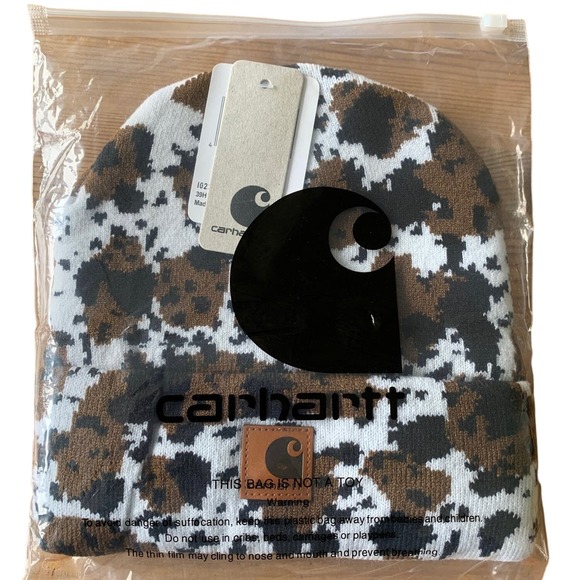 Cow Print Carhartt Beanie - Mix Color 3 - Picture 2 of 2